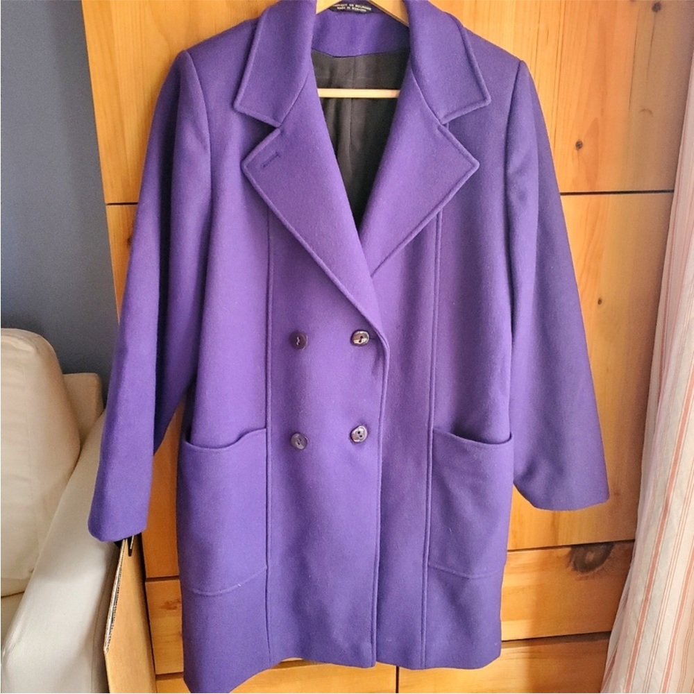 Vibrant Purple Women's Pea Coat